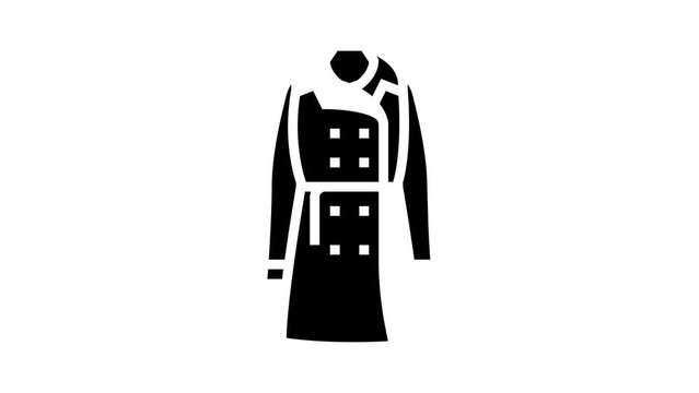 trench coat outerwear female glyph icon animation