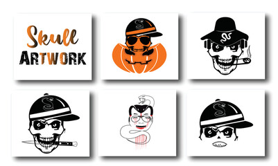 Horror skull icon design