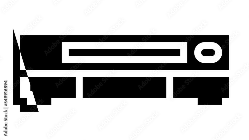 Poster vhs player retro gadget line icon animation