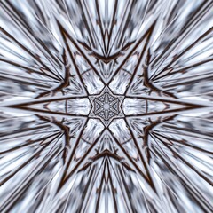abstract background of pattern of a kaleidoscope. white blck background fractal mandala. abstract kaleidoscopic arabesque. geometrical ornament ice snowflakes rays pattern