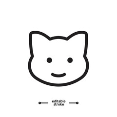 cat icon, kitten icons button, vector, sign, symbol, logo, illustration, editable stroke, flat design style isolated on white, pet veterinary clinic shop, House animals