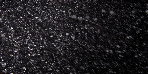 rain, drops, snow fall winter black night background for lightening - screen mode effect on top of photography