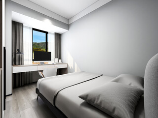 3D rendering, modern design style bedroom