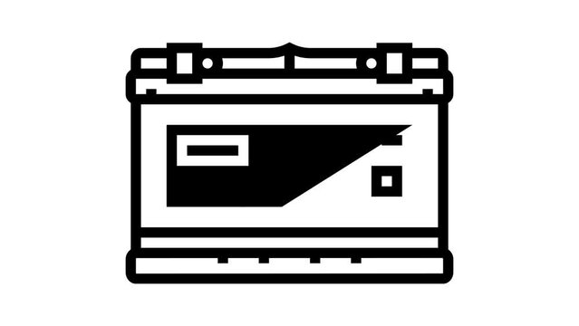 enhanced flooded battery efb line icon animation