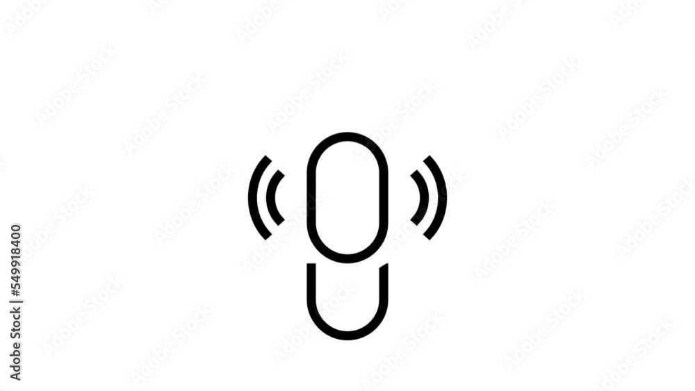Poster thin transparent scroll line icon animation