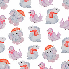 Happy Christmas seamless pattern Background Wallpapers