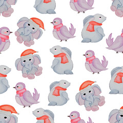 Happy Christmas seamless pattern Background Wallpapers