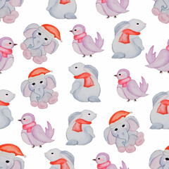 Happy Christmas seamless pattern Background Wallpapers