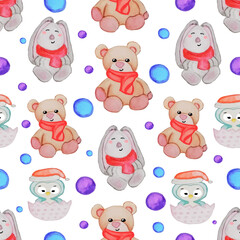 Happy Christmas seamless pattern Background Wallpapers
