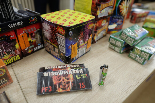 Shallow depth of field (selective focus) details with dangerous firecrackers used usually during the New Year's Eve celebrations.