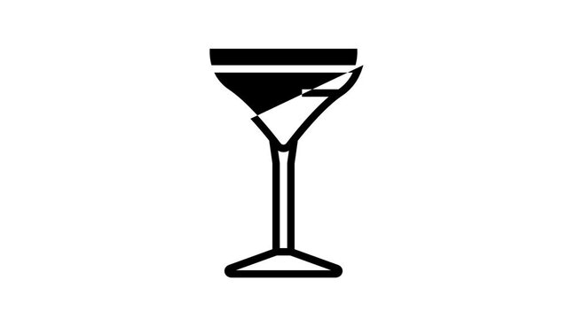 gimlet cocktail glass drink line icon animation