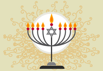 symbolic candlestick at a Jewish festival