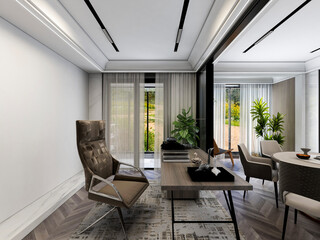 3D rendering, business office, study design