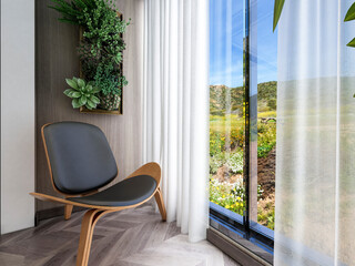 3D rendering, balcony design in urban buildings