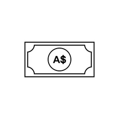 Australia Currency, AUD Sign, Australian Dollar Icon symbol. Vector Illustration