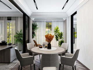 3D rendering, luxury style restaurant design
