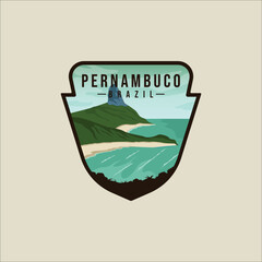 pernambuco beach emblem vector illustration template graphic icon design. brazil island landmark badge label for business travel or environment advertising with vacation concept