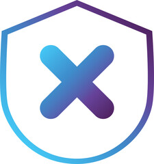 Fototapeta premium delete shield modern gradient icon