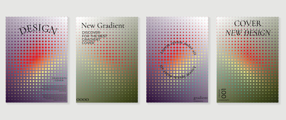 Vibrant colorful gradient background vector. Creative trendy rainbow halftone dots and geometric shape on gradient background. Design illustration for cover, wallpaper, poster, business, card, banner.