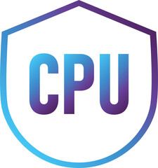 computer cpu shield modern gradient icon