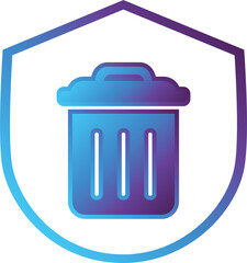 delete shield modern gradient icon