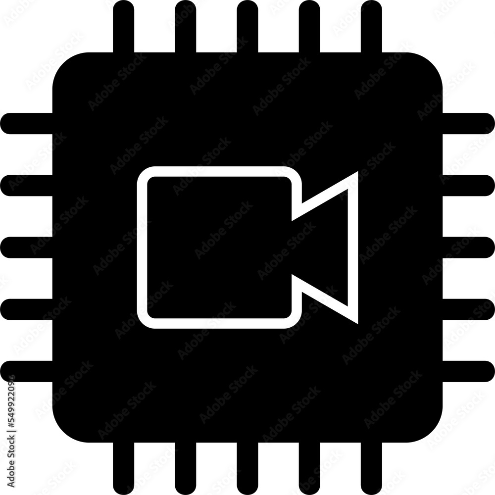 Poster video cpu processor icon