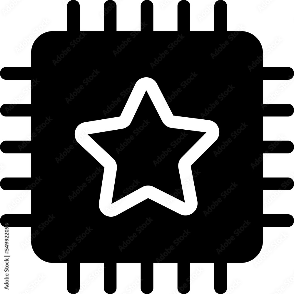 Poster star cpu processor icon