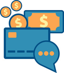 chat payment card flat design concept