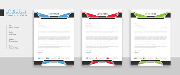 Creative corporate company letterhead template design