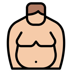 fat man unhealthy fat body icon