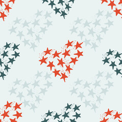 Seamless vector pattern with doodle hearts. Texture for Valentine's Day