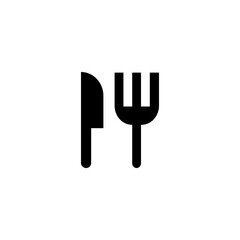 Fork spoon and knife vector icon, cutlery symbol isolated white background 