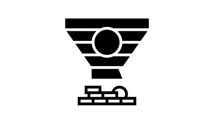 sales funnel line icon animation