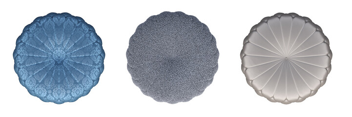 soft pouf isolate on a transparent background, interior furniture, 3D illustration, cg render