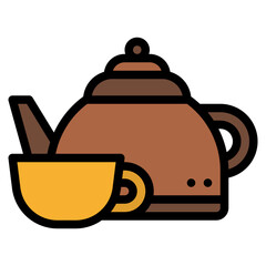 teapot cup relax drink icon