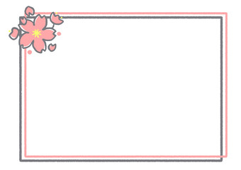 可愛い桜の飾りの付いたシンプルなフレーム