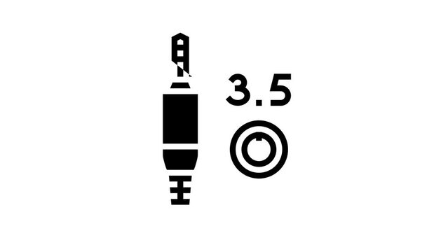 mini jack 3.5 line icon animation
