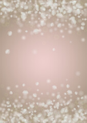 Abstract Vector Pink Background with Silver and White Light Spots. Magic Shiny Pastel Print. Baby Print. Romantic Bokeh Blurred Page Design for Christmass.  Gentle Stardust Pattern.