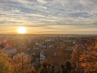 Fototapeta premium sunset over the city 