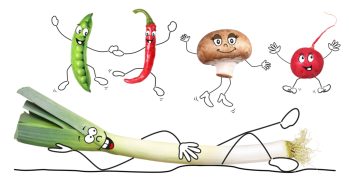 Different vegetable as comic character 4, transparent background - Powered by Adobe