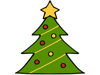 ゆるいクリスマスツリーのイラスト素材