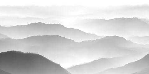 clouds in the mountains