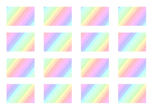12色のカラフルな透過する四角い見出し　16個セット