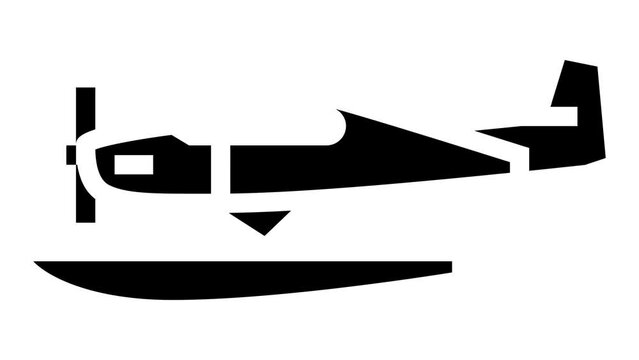 floatplane airplane aircraft glyph icon animation