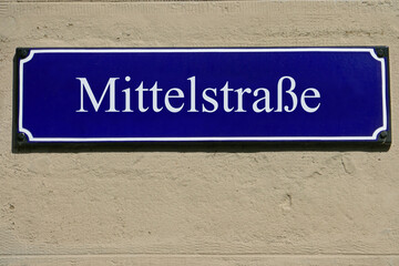 Emailleschild Mittelstraße