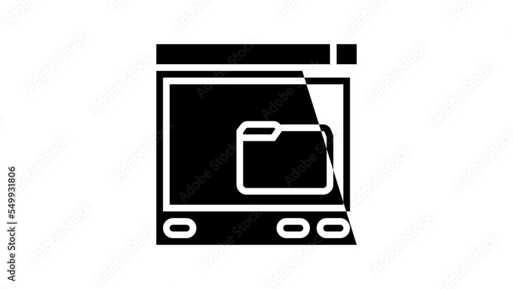 Poster browse folder line icon animation