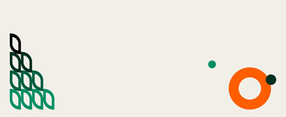 Bauhaus geometric web-banner. Design with different shapes.