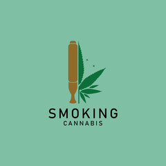 Cannabis Natural Products Joint Smoke illustrations for your work Logo