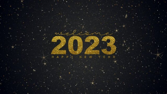 Welcome 2023. Happy New Year. Luxury Greeting Card. 02.