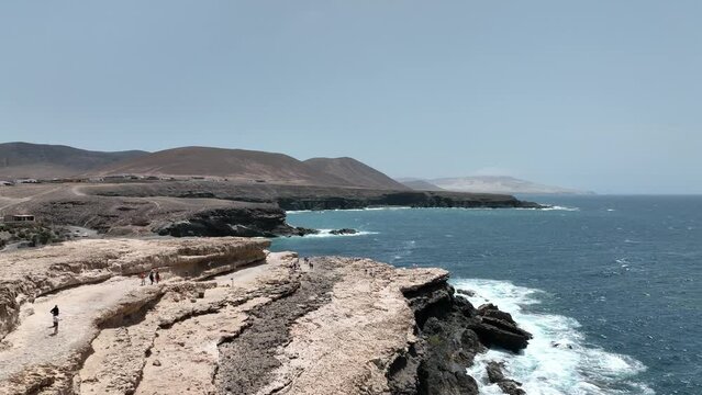 Fuerteventura El Cotillo Cliff  seen from a drone